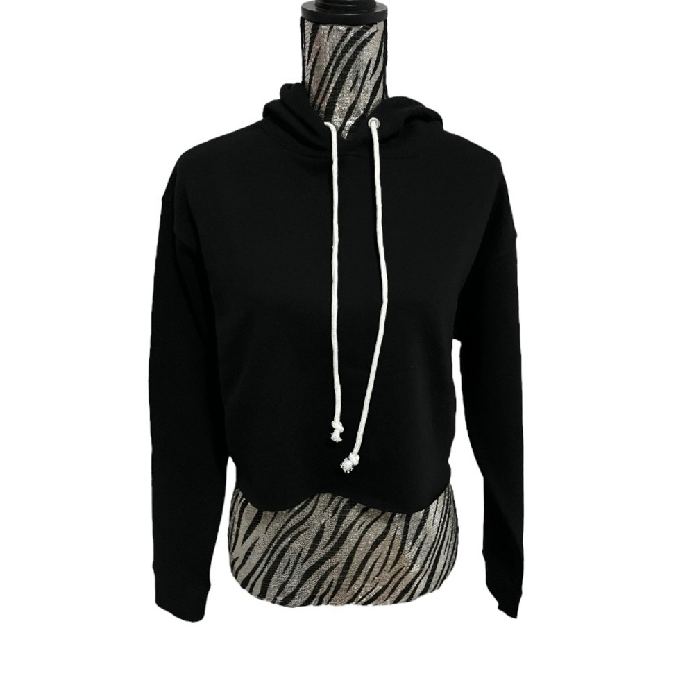 Black crop hoodie - Picture 1 of 4